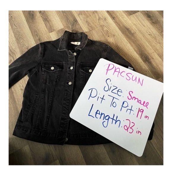 PACSUN Los Angeles Black Jean Jacket - Picture 9 of 9